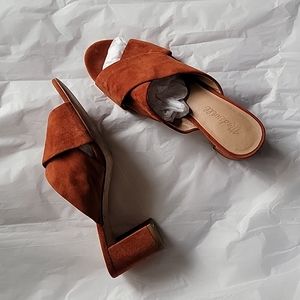 Madewell Greer burnt orange mules sandals